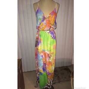 SINGLE multi color maxi dress size small
